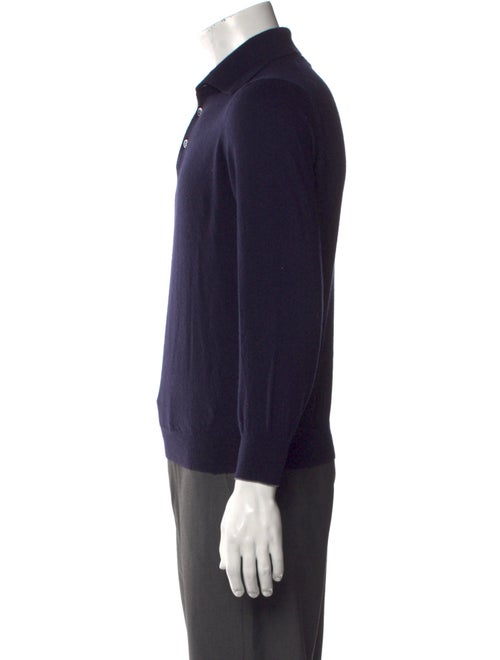 Brunello Cucinelli Virgin Wool Collar Polo Sweater