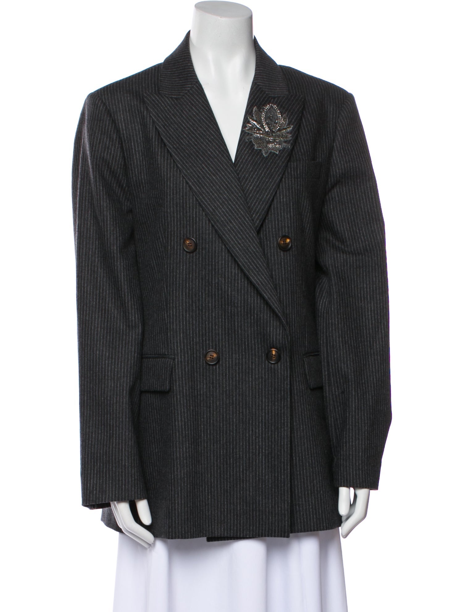 Brunello Cucinelli Virgin Wool Striped Blazer