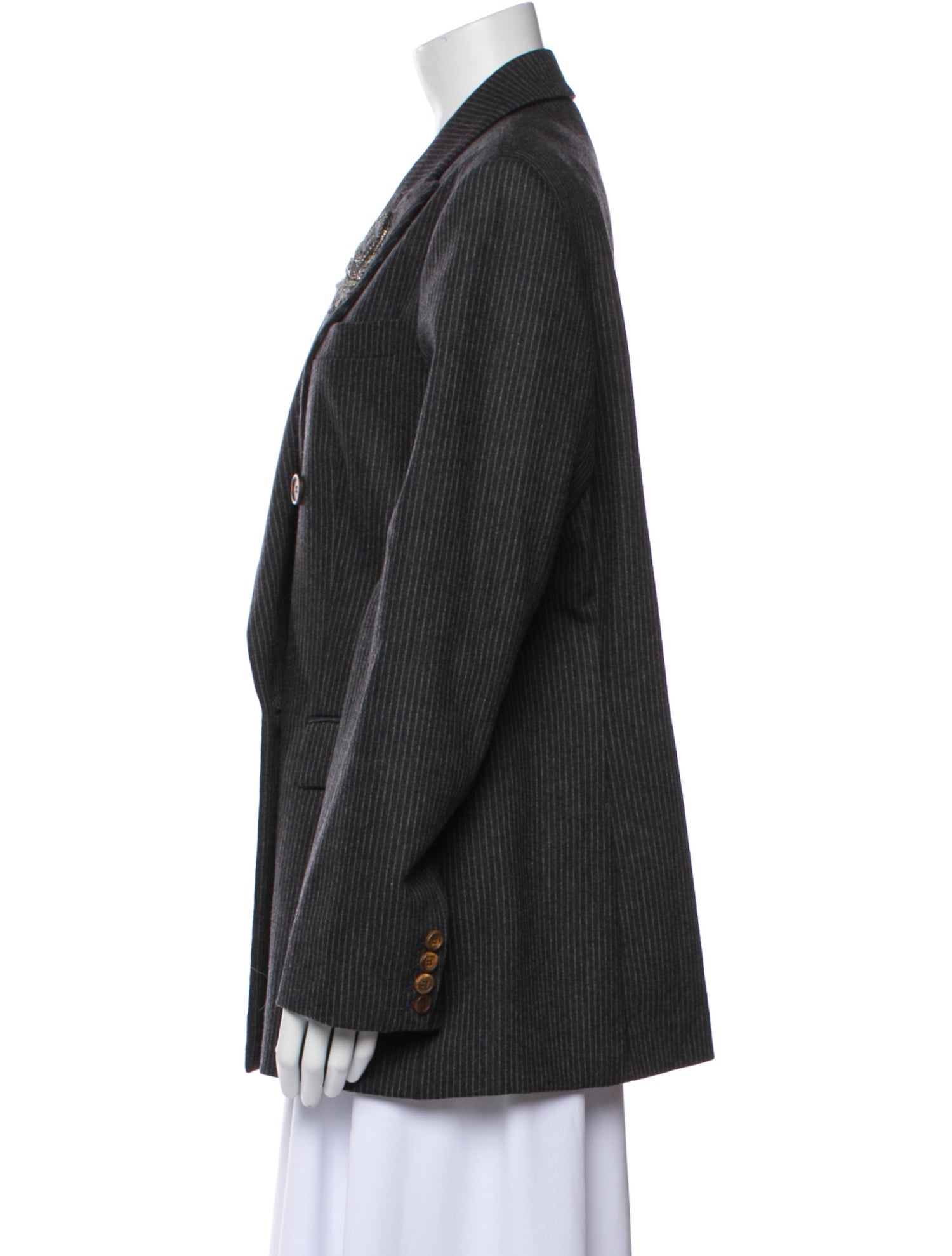 Brunello Cucinelli Virgin Wool Striped Blazer