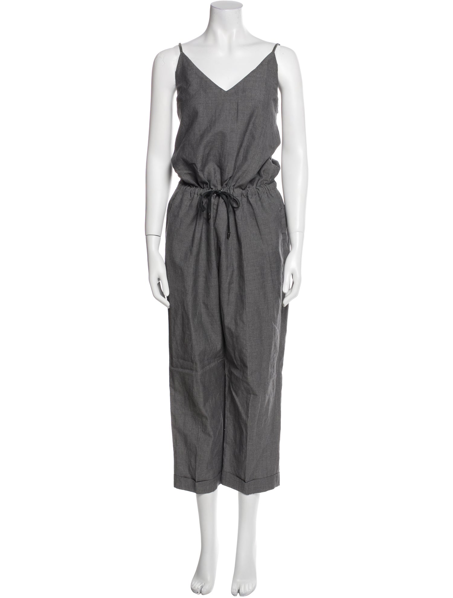 Brunello Cucinelli Virgin Wool V-Neck Jumpsuit