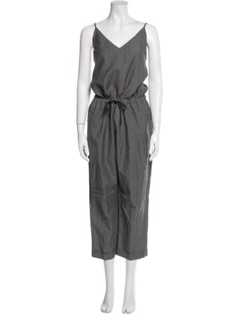 Brunello Cucinelli Virgin Wool V-Neck Jumpsuit