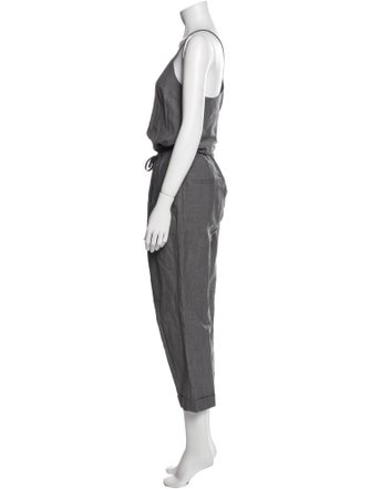 Brunello Cucinelli Virgin Wool V-Neck Jumpsuit
