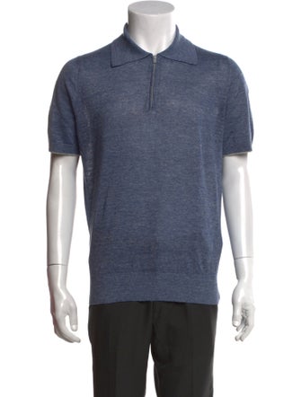 Brunello Cucinelli Linen Collar Polo Shirt