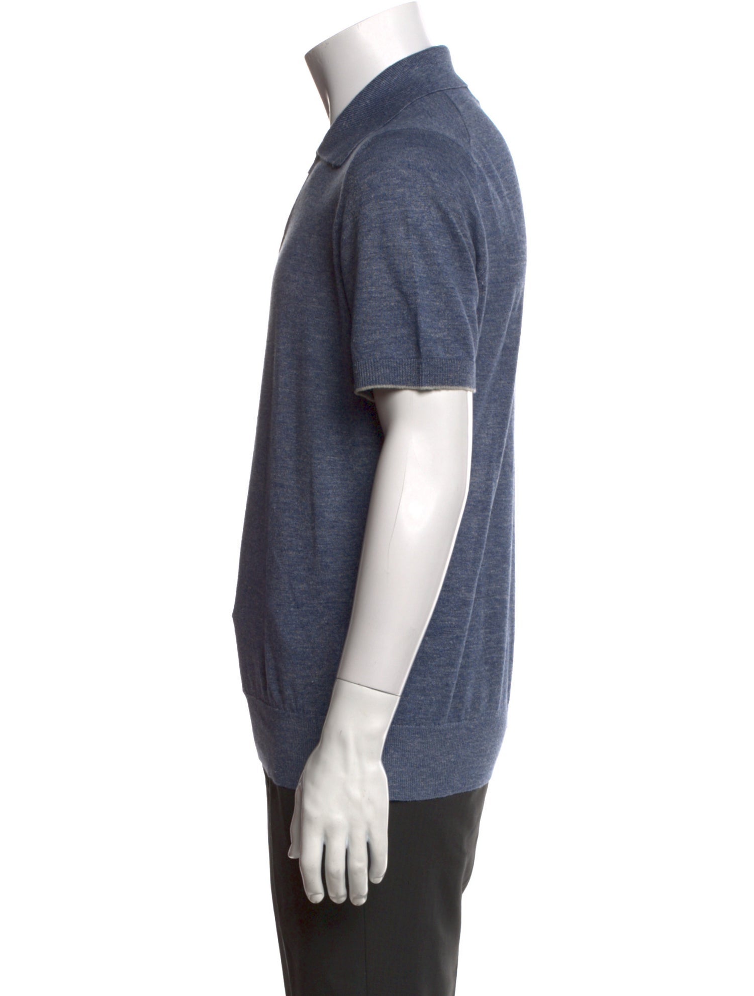 Brunello Cucinelli Linen Collar Polo Shirt