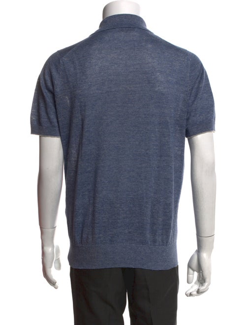 Brunello Cucinelli Linen Collar Polo Shirt