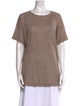 Brunello Cucinelli Linen Scoop Neck T-Shirt