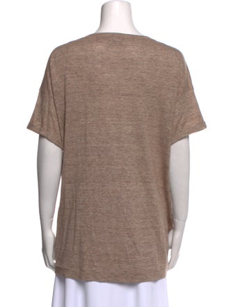 Brunello Cucinelli Linen Scoop Neck T-Shirt