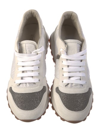 Brunello Cucinelli Suede Glitter Accents Sneakers