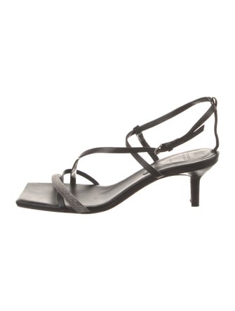 Brunello Cucinelli Monili Leather Slingback Sandals