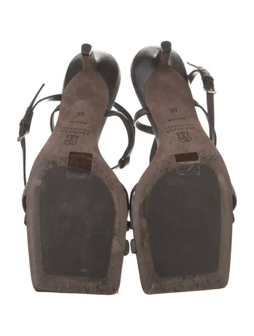 Brunello Cucinelli Monili Leather Slingback Sandals