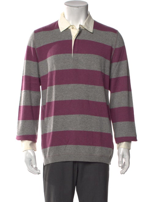 Brunello Cucinelli Cashmere Striped Polo Sweater