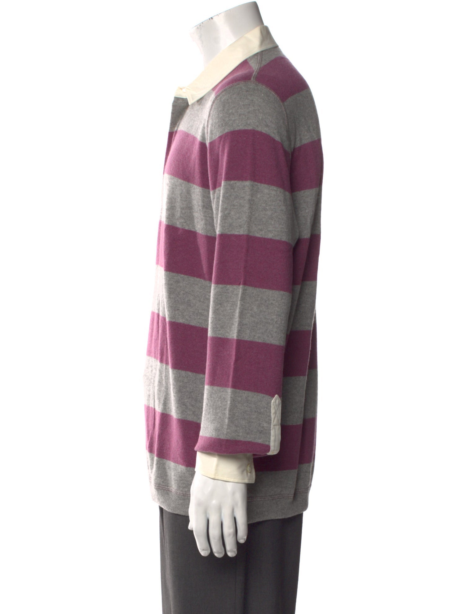 Brunello Cucinelli Cashmere Striped Polo Sweater