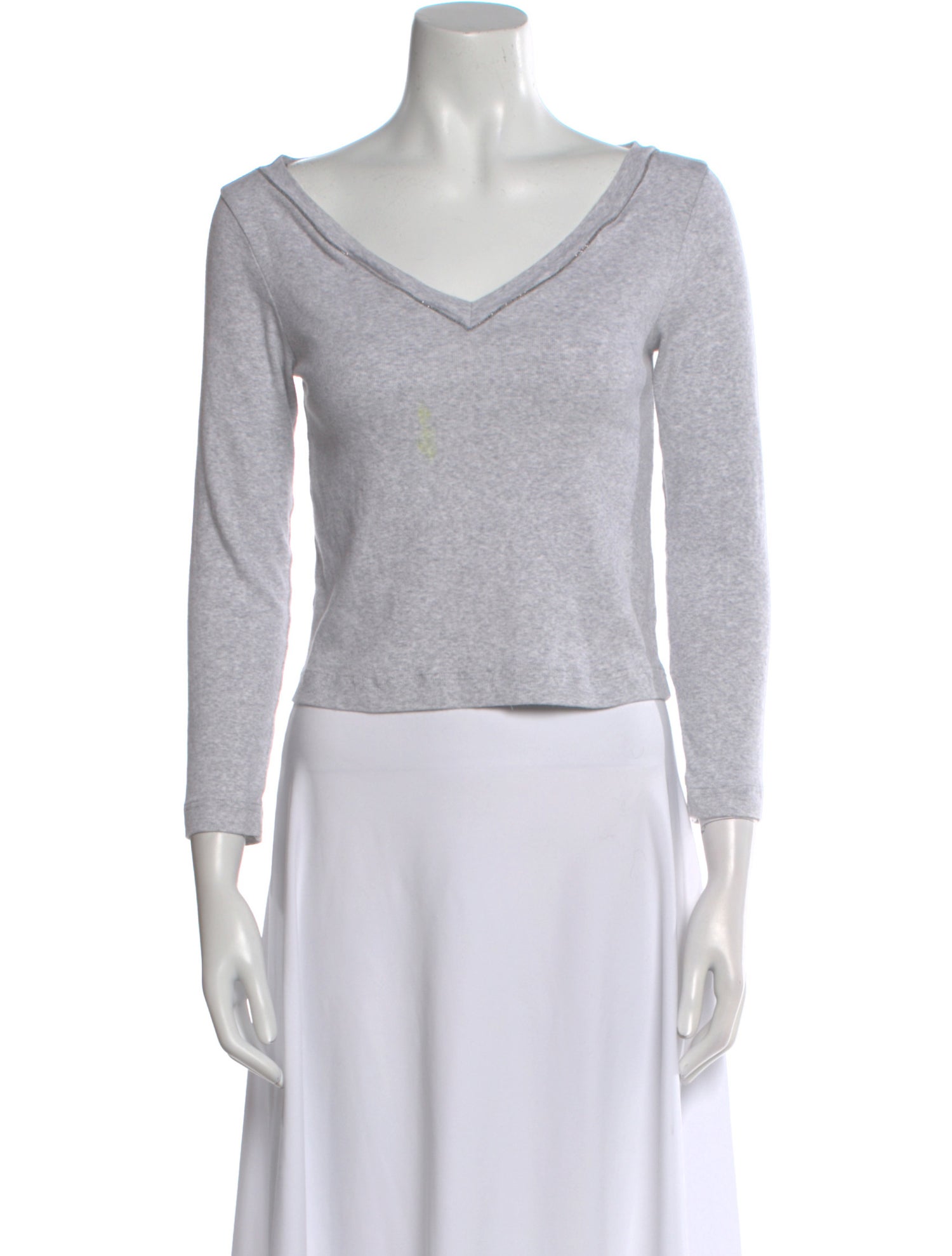 Brunello Cucinelli V-Neck Three-Quarter Sleeve Top