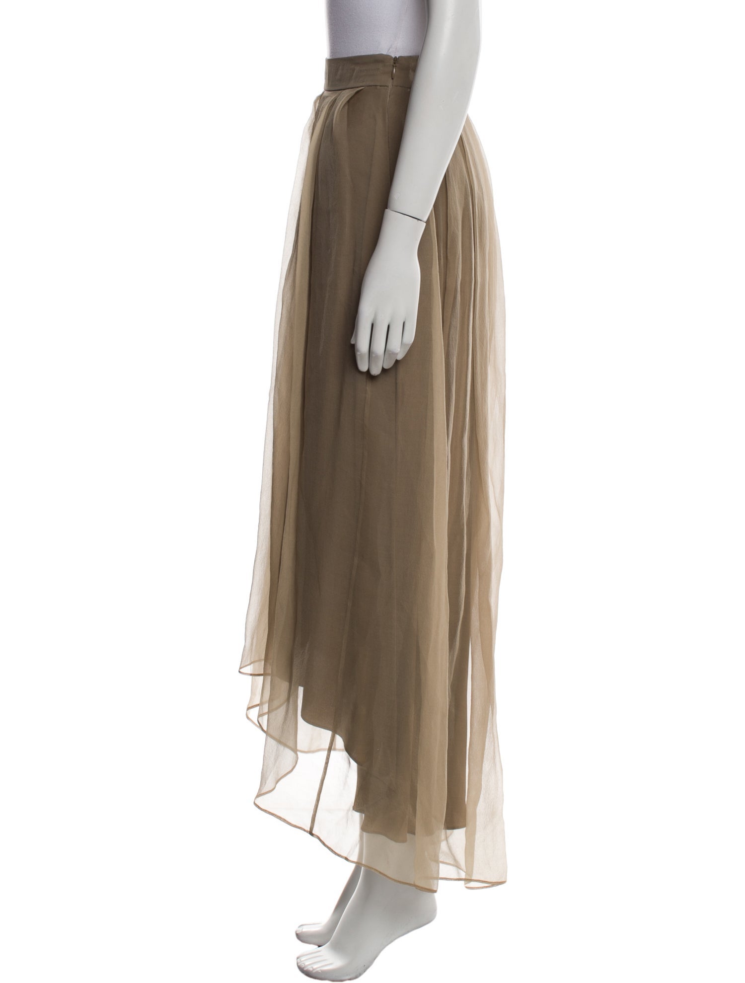 Brunello Cucinelli Silk Midi Length Skirt