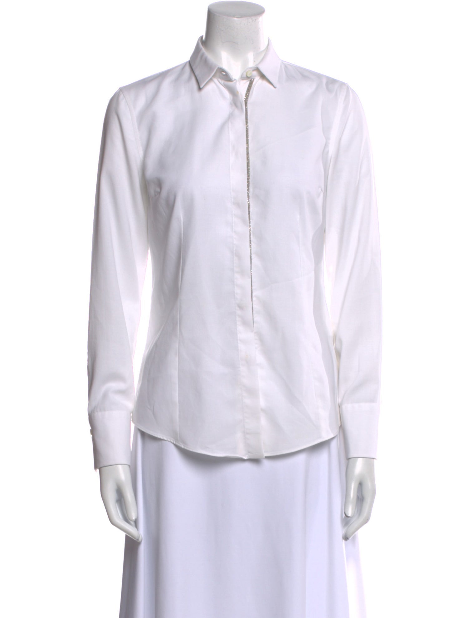 Brunello Cucinelli Long Sleeve Button-Up Top