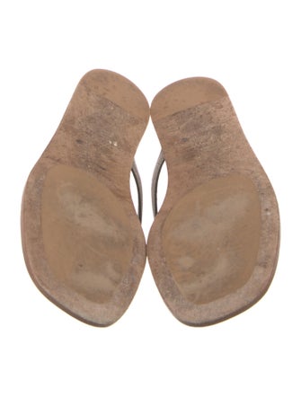 Brunello Cucinelli Monili Leather Flip Flops
