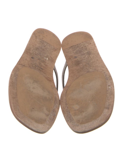 Brunello Cucinelli Monili Leather Flip Flops
