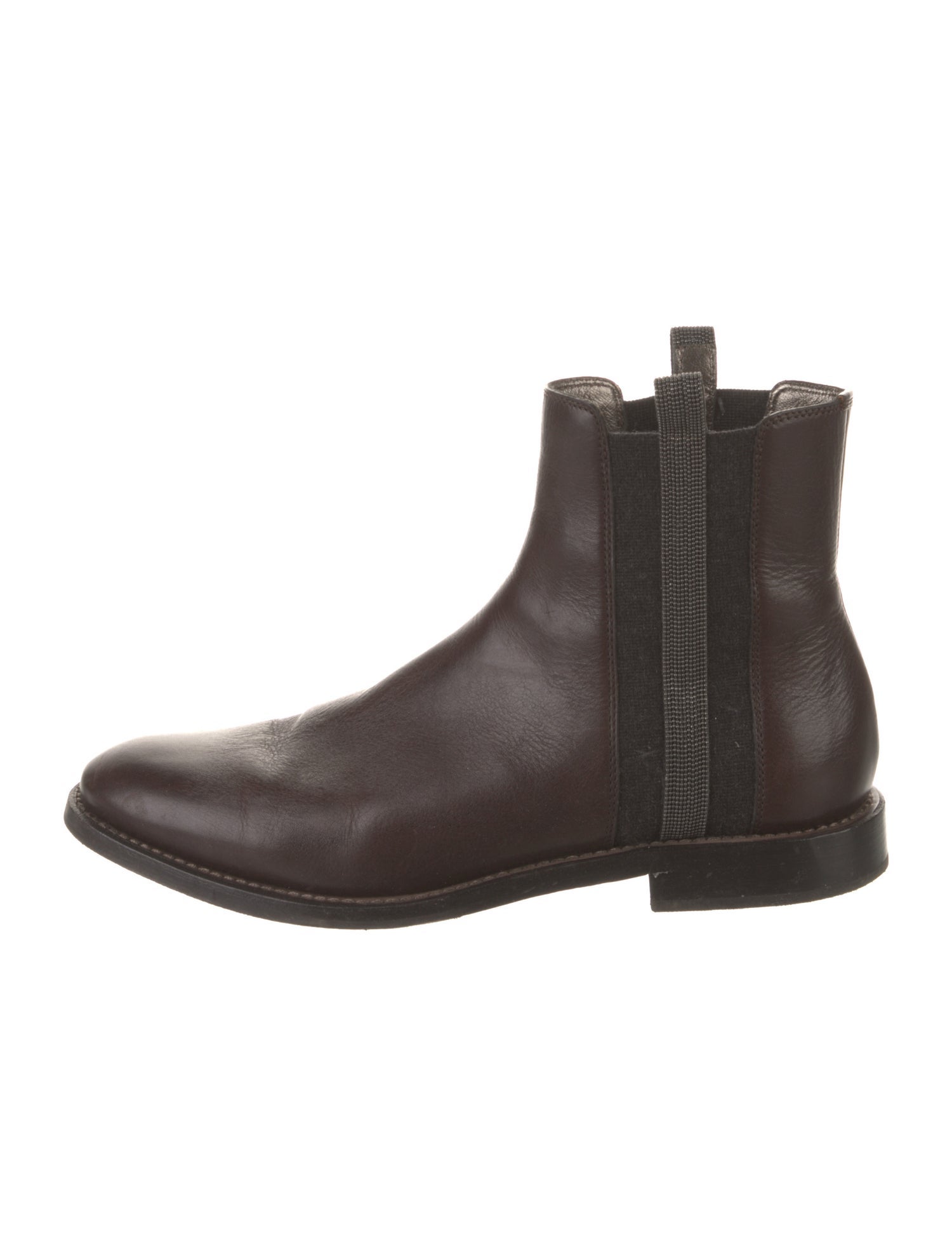 Brunello Cucinelli Monili Leather Chelsea Boots