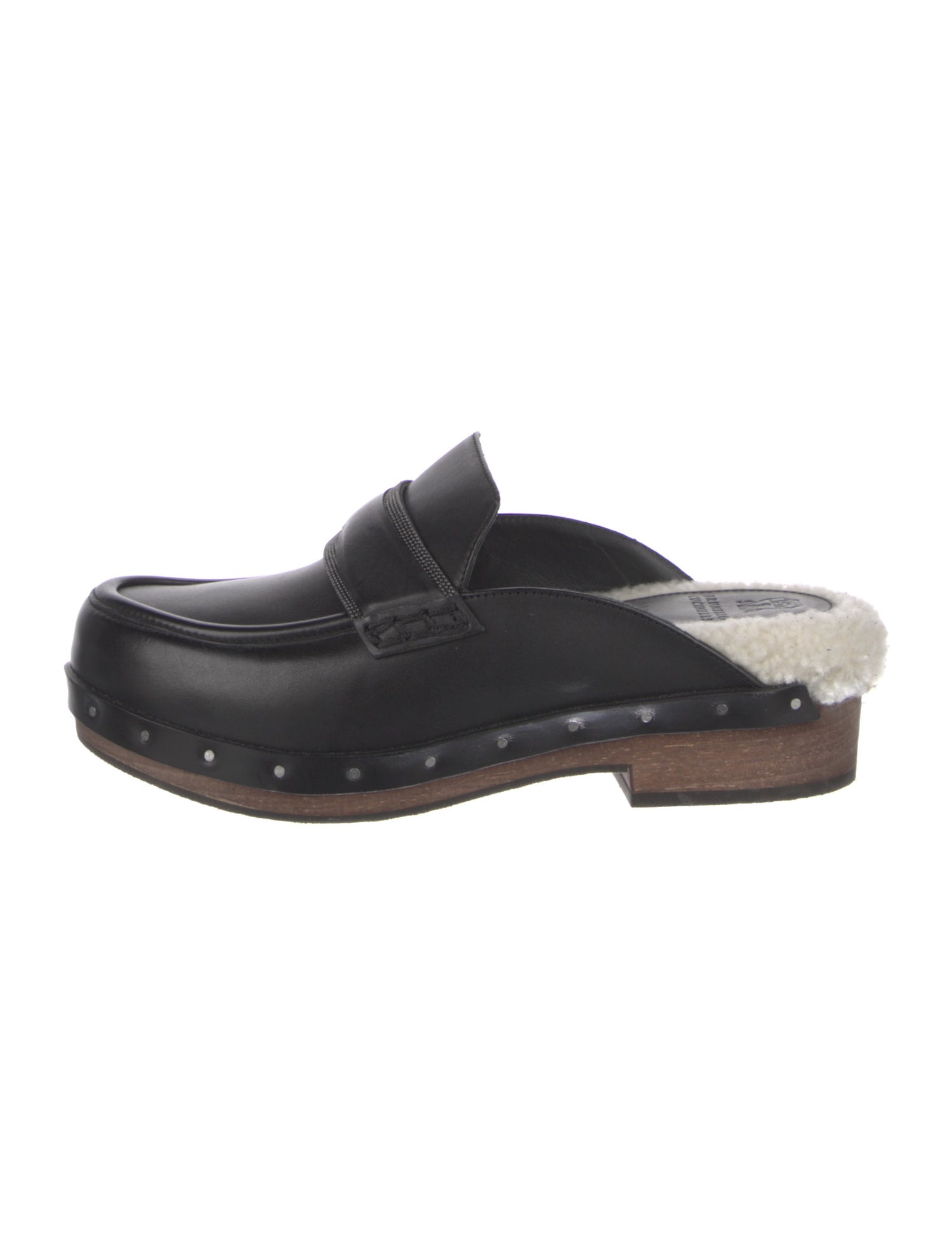 Brunello Cucinelli Monili Leather Mules