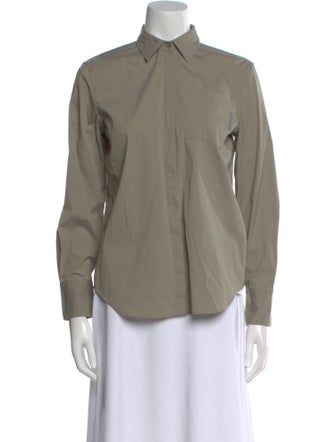 Brunello Cucinelli Long Sleeve Button-Up Top