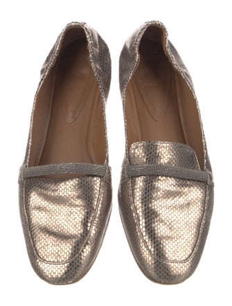 Brunello Cucinelli Snakeskin Animal Print Loafers