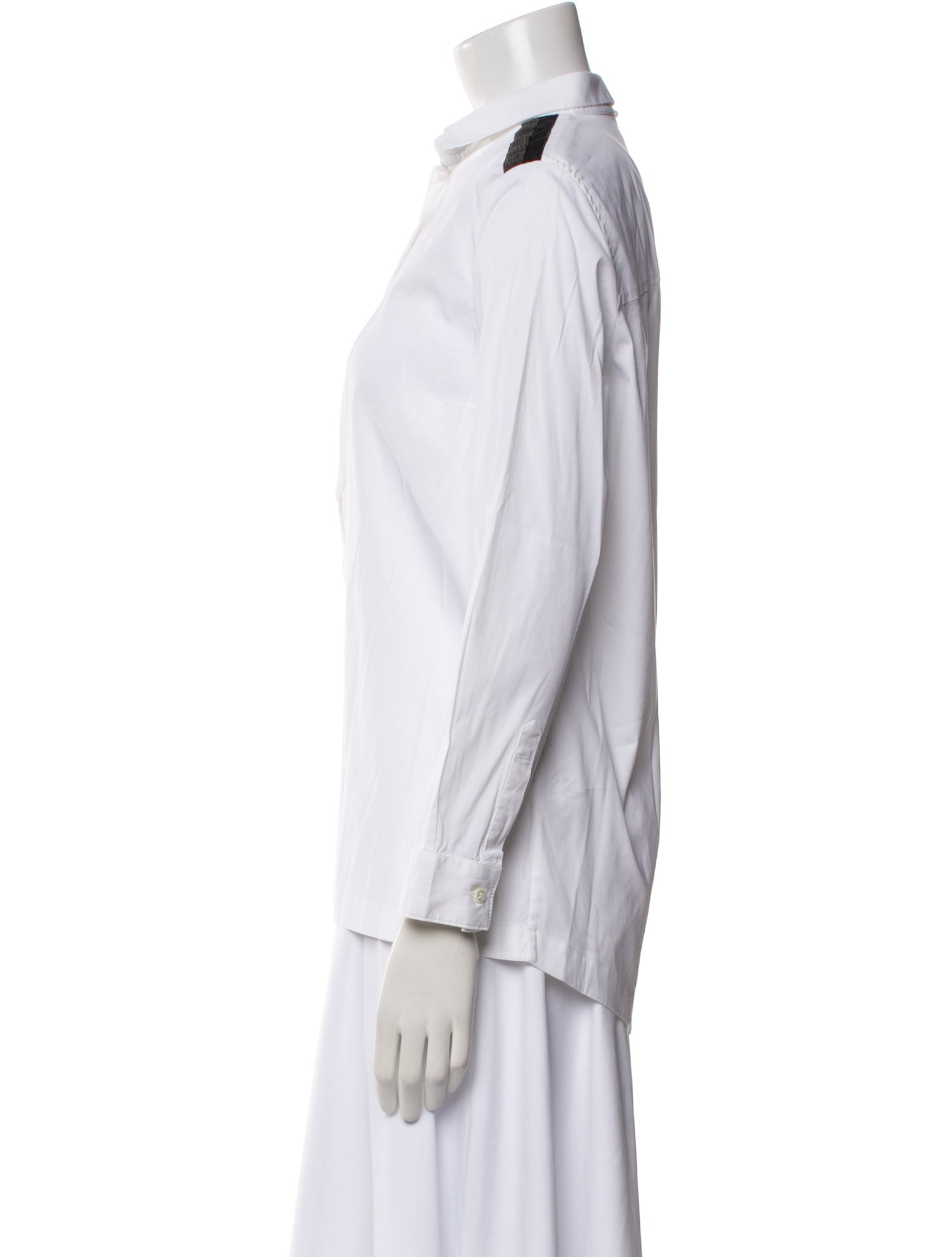 Brunello Cucinelli Three-Quarter Sleeve Button-Up Top