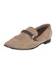 Brunello Cucinelli Suede Beaded Accents Loafers