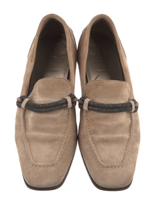 Brunello Cucinelli Suede Beaded Accents Loafers