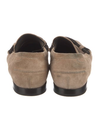 Brunello Cucinelli Suede Beaded Accents Loafers