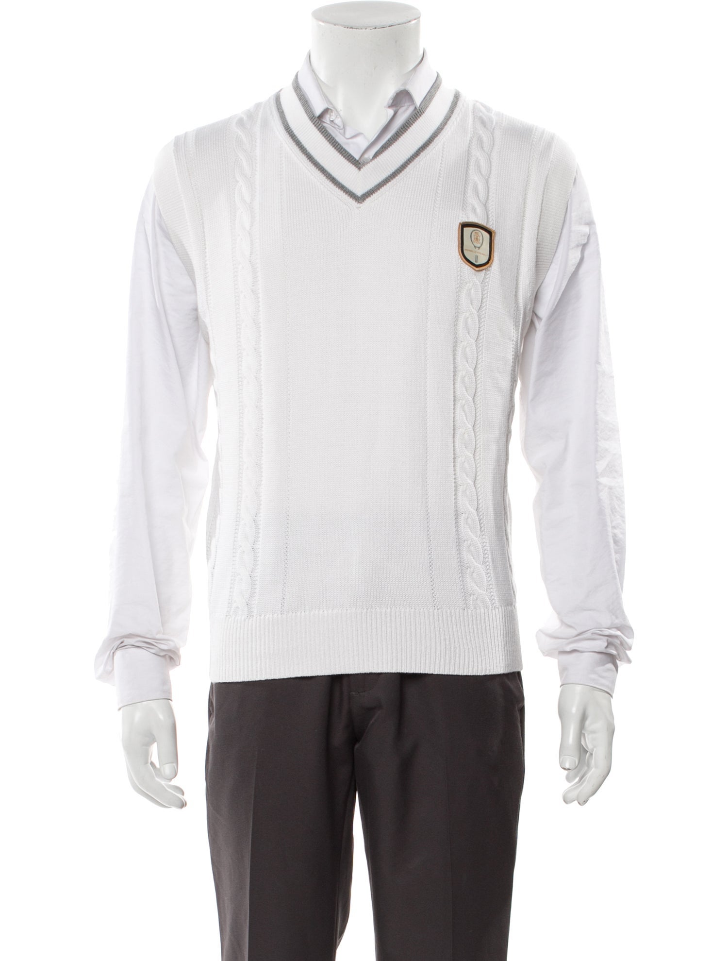 Brunello Cucinelli Graphic Print V-Neck Sweater Vest w/ Tags