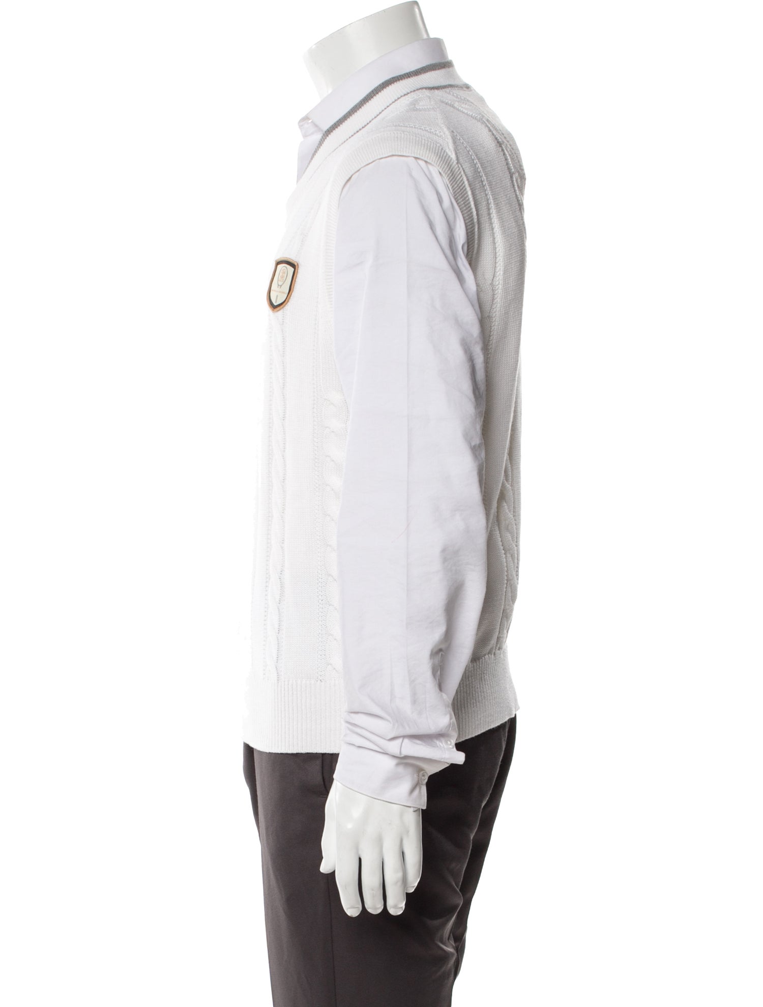 Brunello Cucinelli Graphic Print V-Neck Sweater Vest w/ Tags