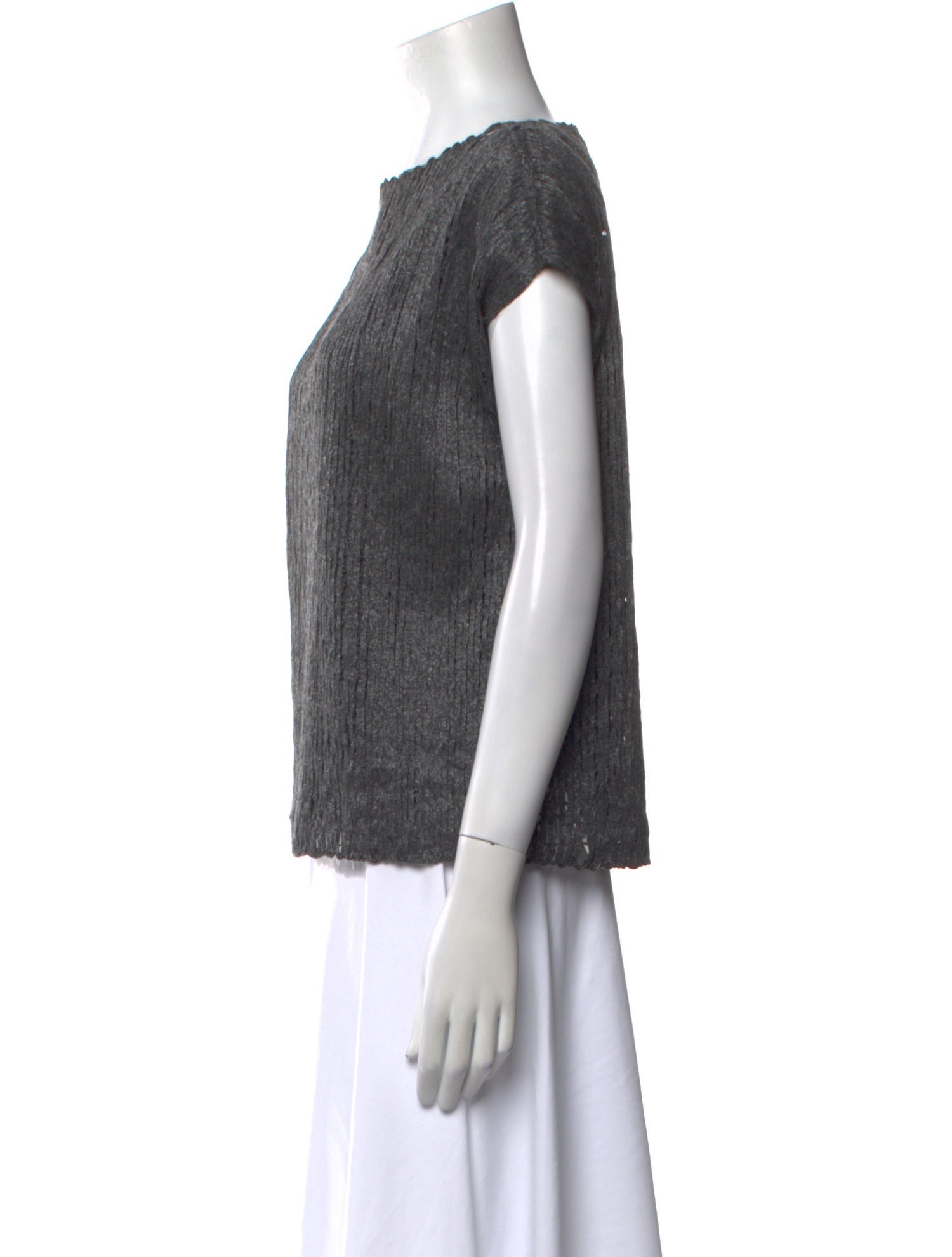 Brunello Cucinelli Bateau Neckline Short Sleeve Top