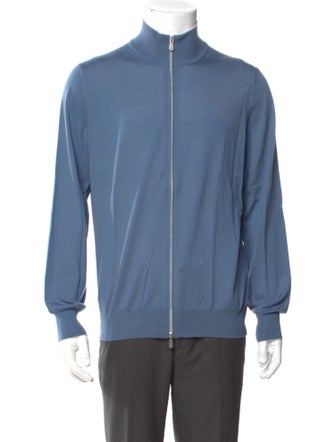 Brunello Cucinelli Wool Mock Neck Cardigan