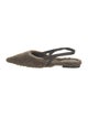 Brunello Cucinelli Monili Shearling Slingback Flats