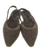 Brunello Cucinelli Monili Shearling Slingback Flats