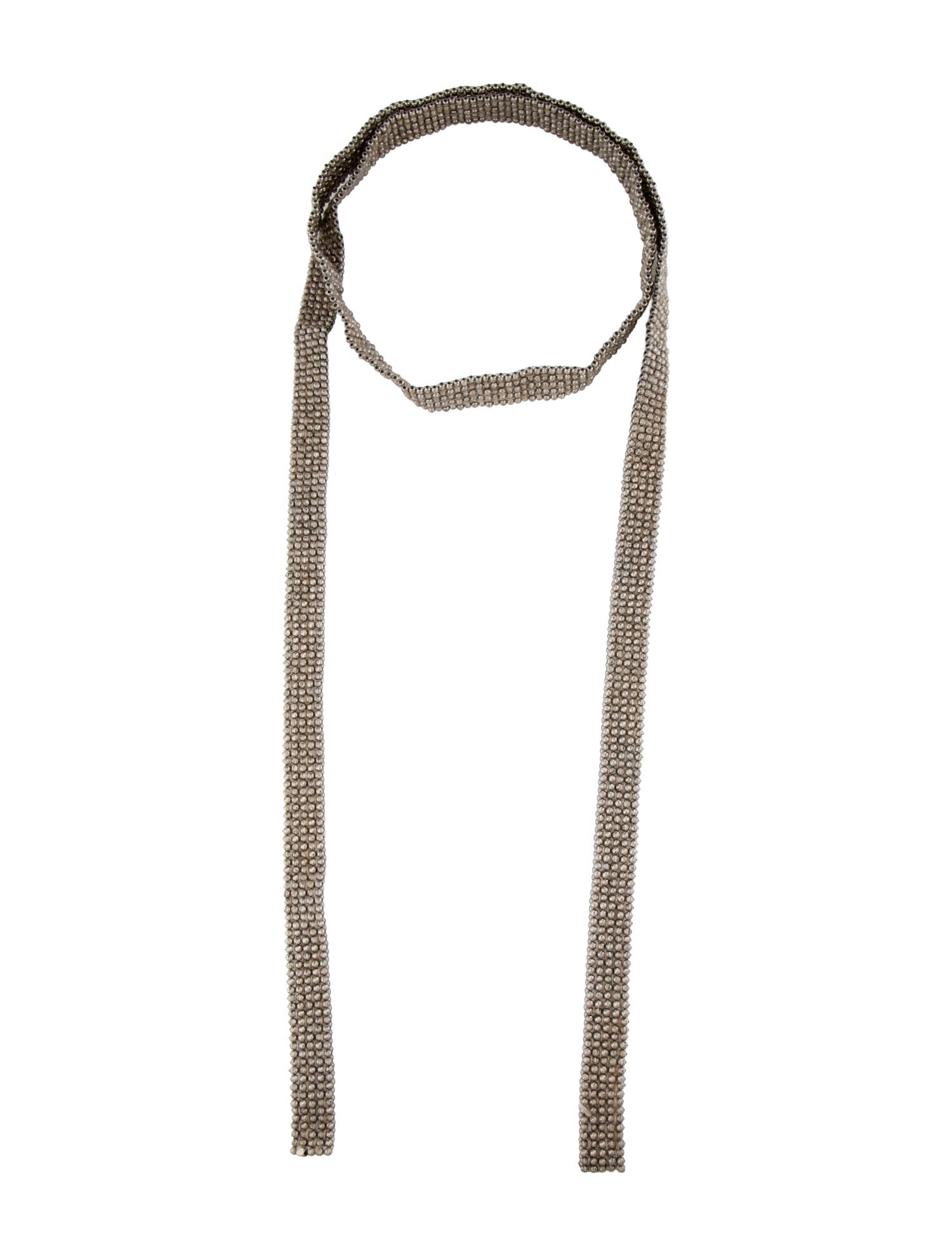 Brunello Cucinelli Woven Bead Monile Tie Collar Necklace