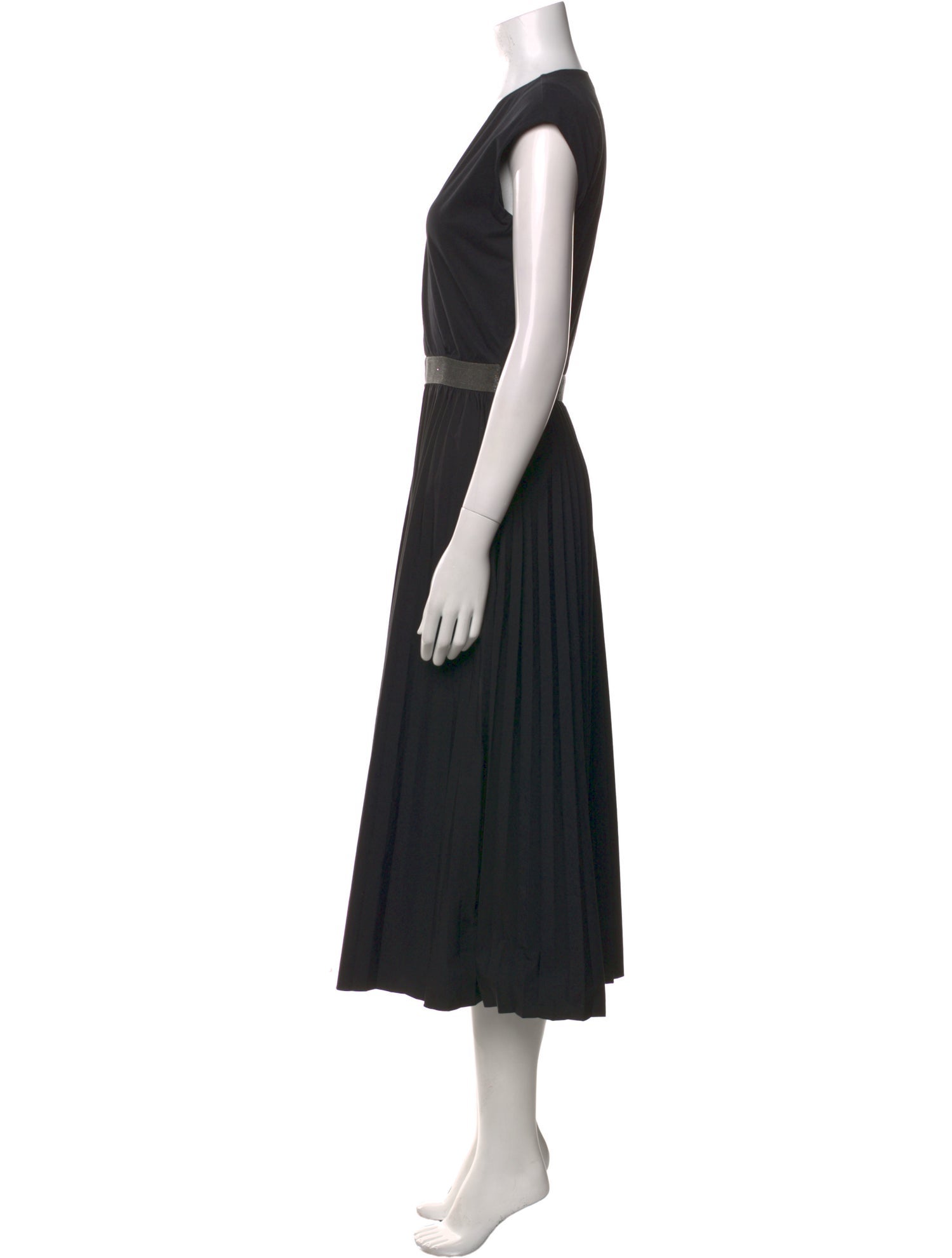 Brunello Cucinelli V-Neck Midi Length Dress