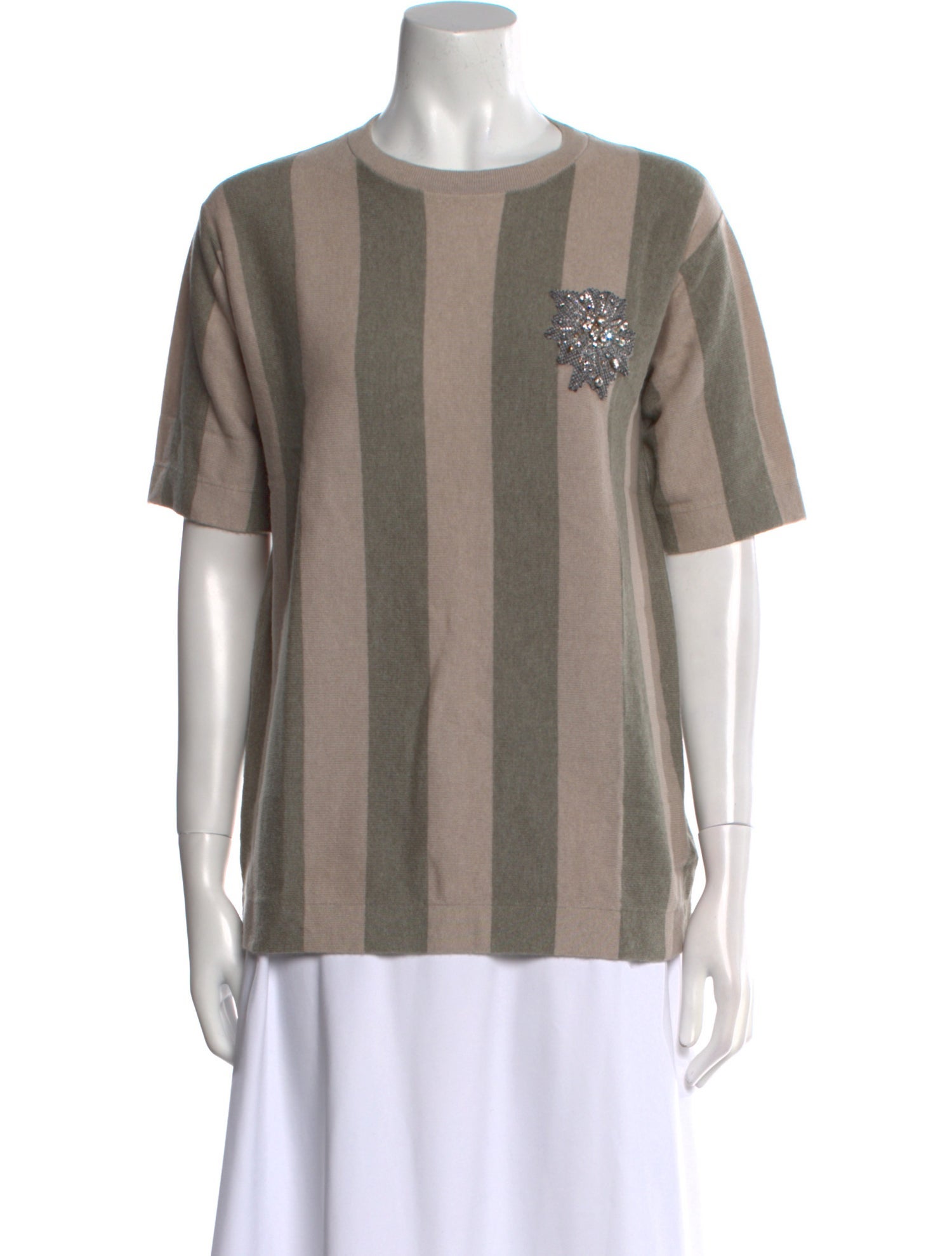 Brunello Cucinelli Cashmere Striped T-Shirt w/ Tags