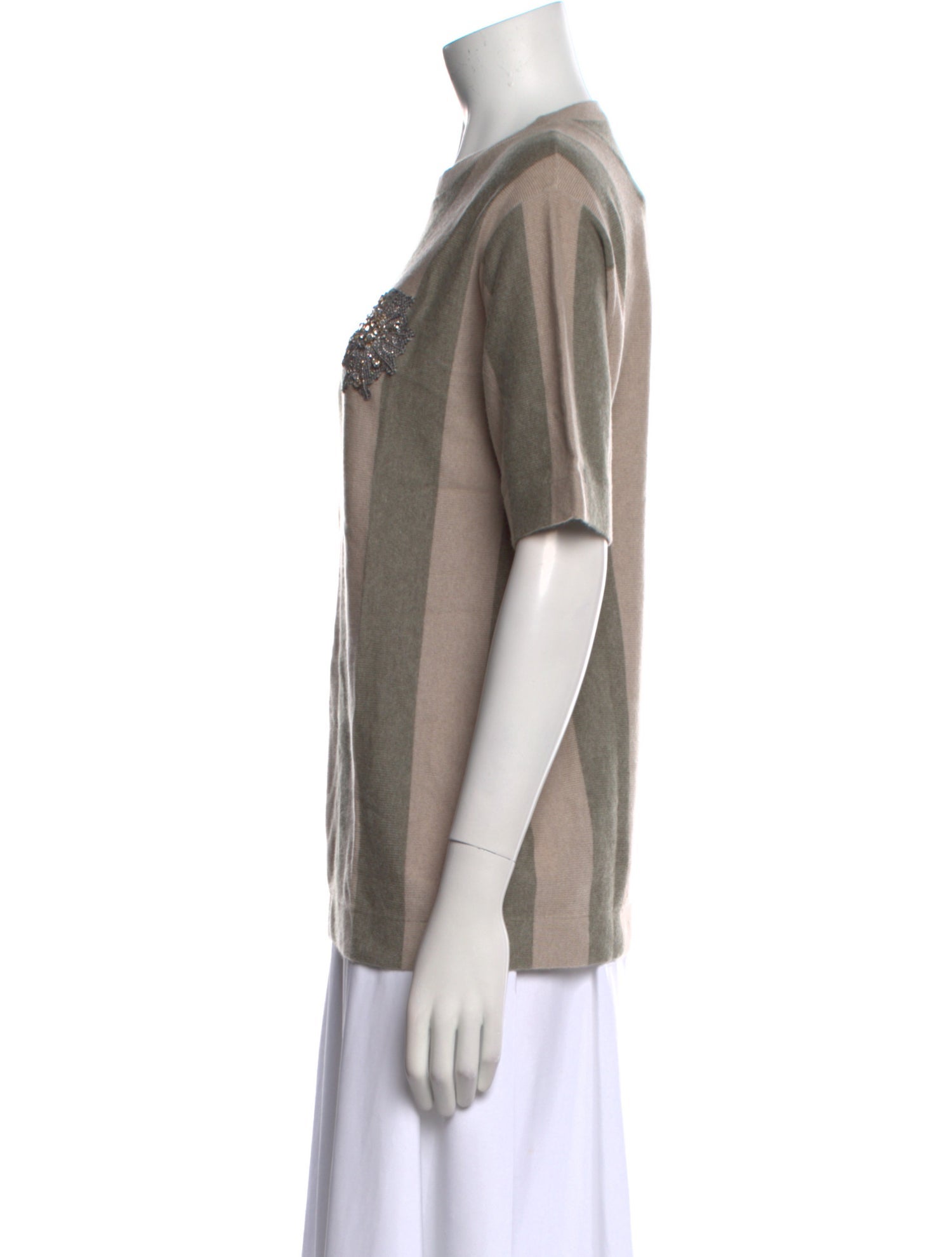 Brunello Cucinelli Cashmere Striped T-Shirt w/ Tags