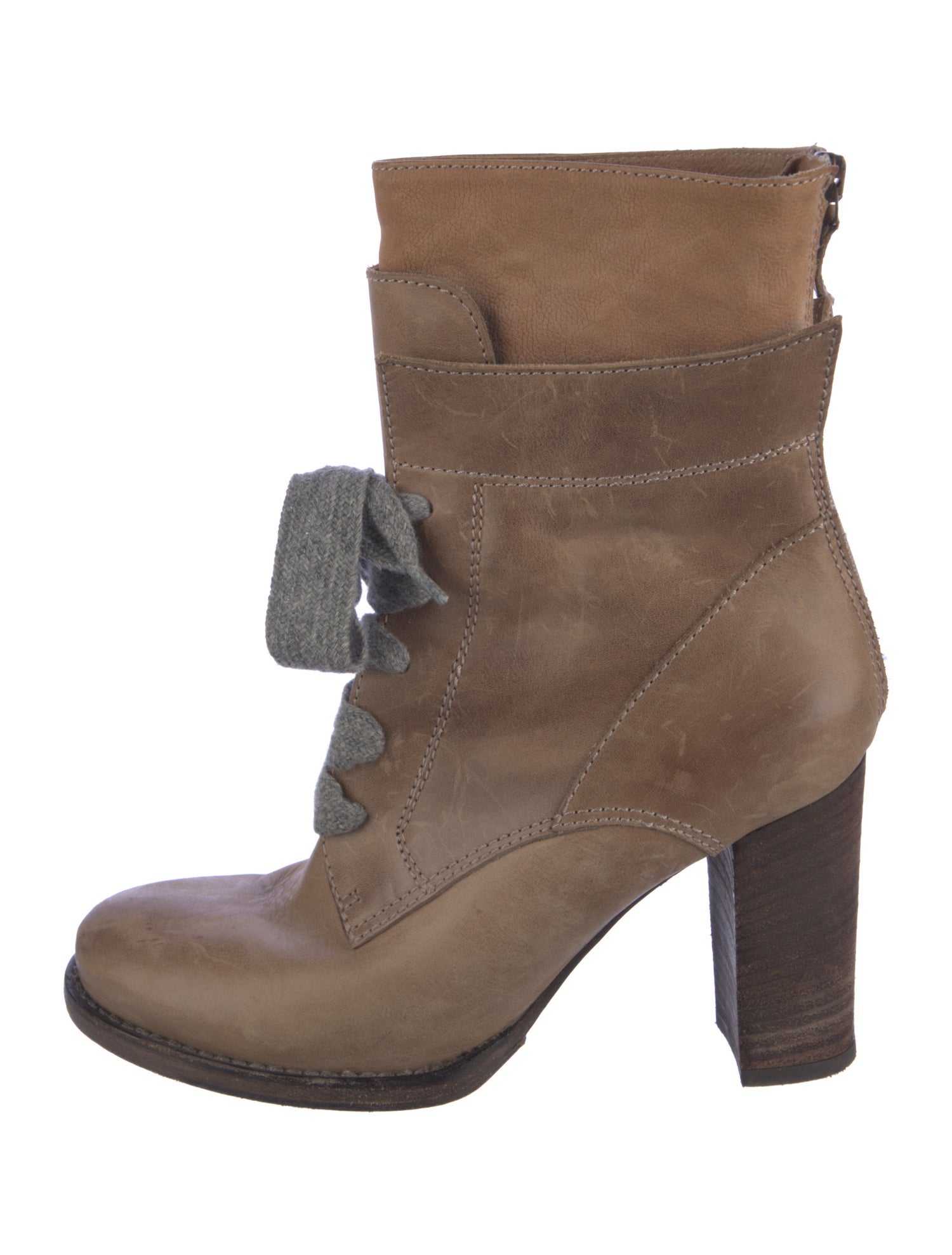 Brunello Cucinelli Leather Combat Boots