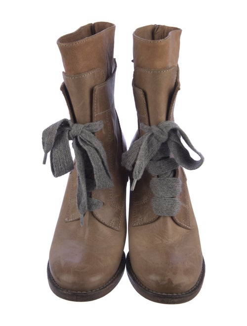 Brunello Cucinelli Leather Combat Boots