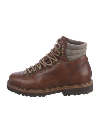 Brunello Cucinelli Leather Hiking Boots