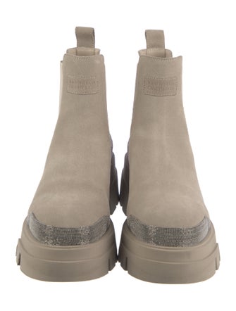Brunello Cucinelli Monili Suede Chelsea Boots