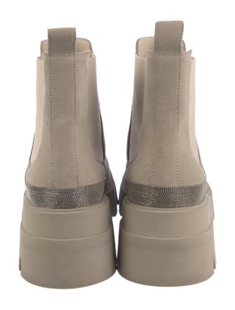 Brunello Cucinelli Monili Suede Chelsea Boots