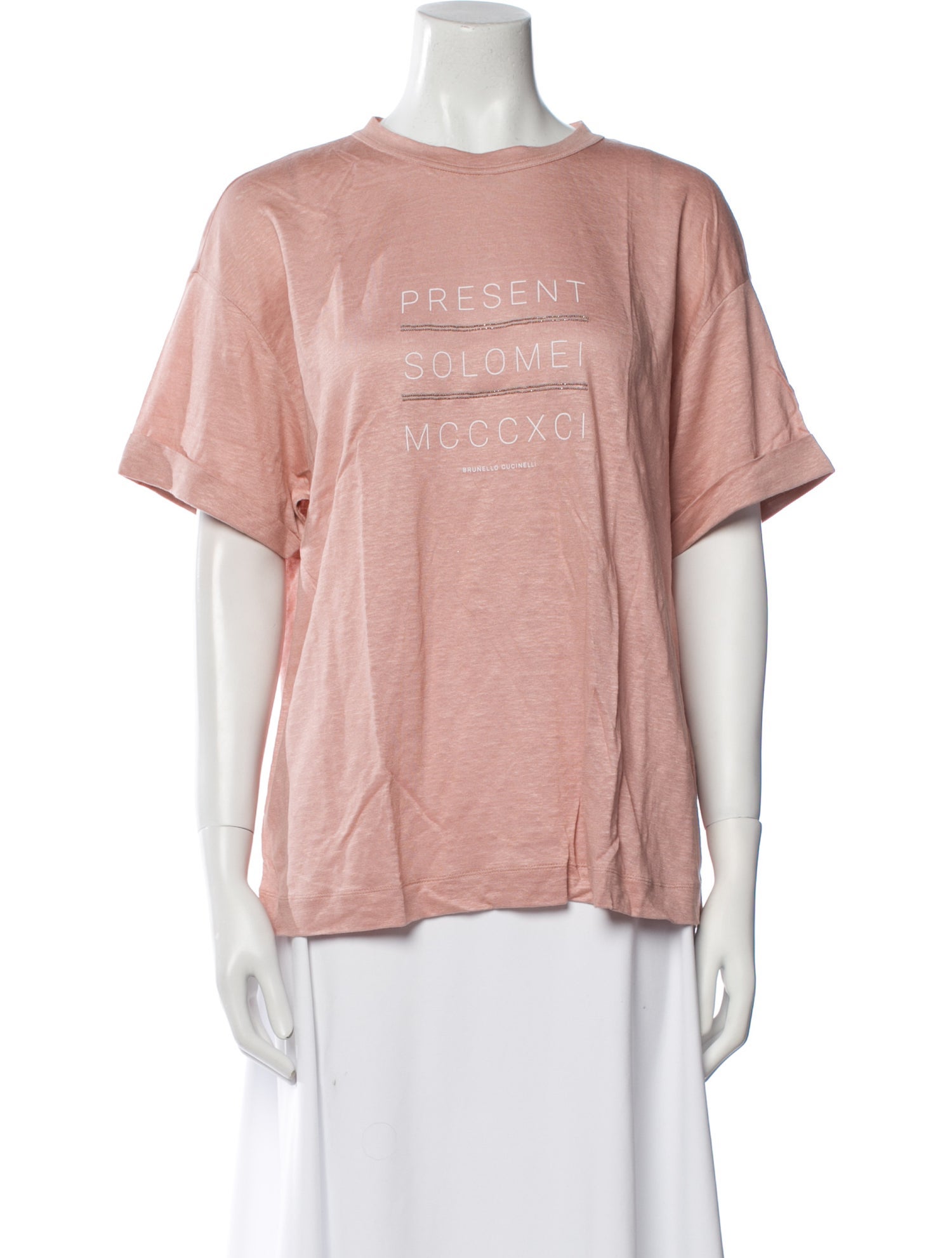 Brunello Cucinelli Linen Crew Neck T-Shirt