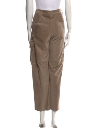 Brunello Cucinelli Leather Straight Leg Pants