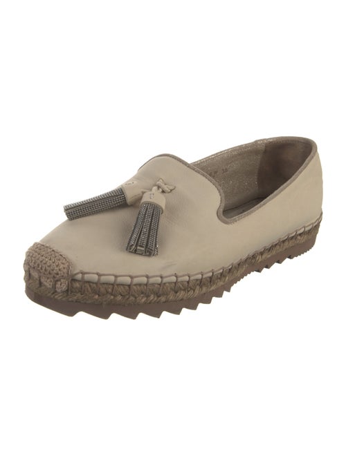Brunello Cucinelli Leather Tassel Accents Espadrilles