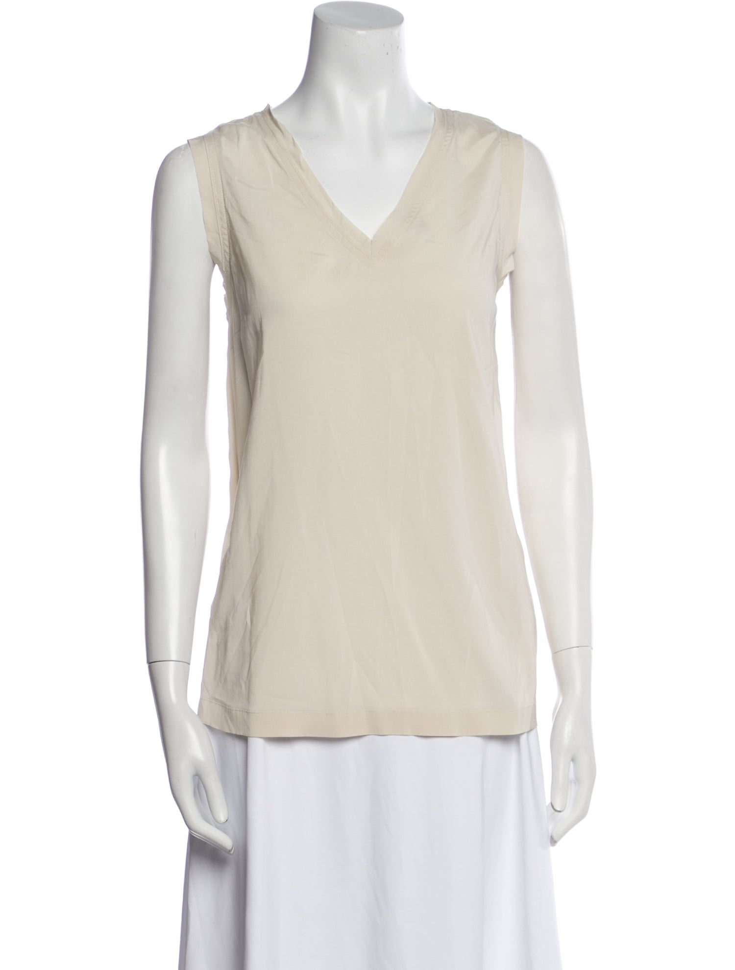 Brunello Cucinelli Silk V-Neck Top