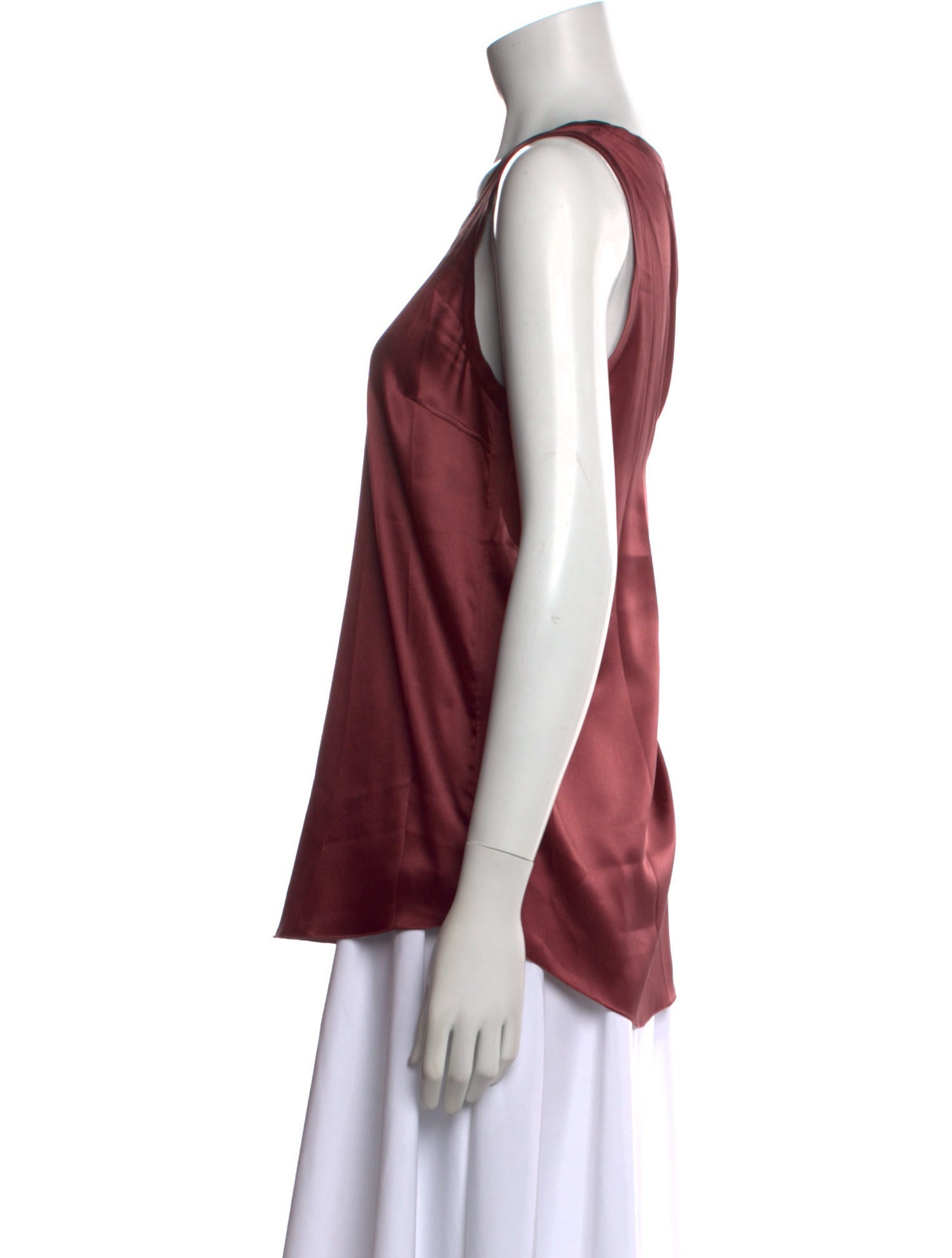 Brunello Cucinelli Silk Scoop Neck Top