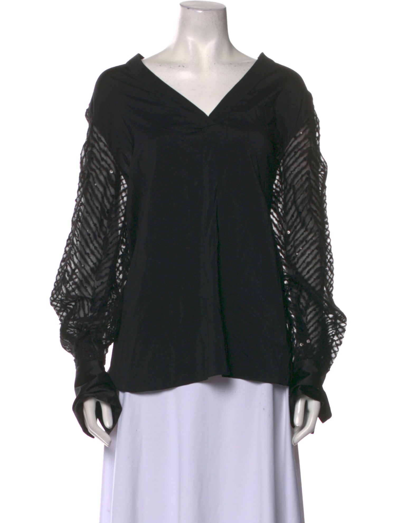 Brunello Cucinelli Silk V-Neck Blouse